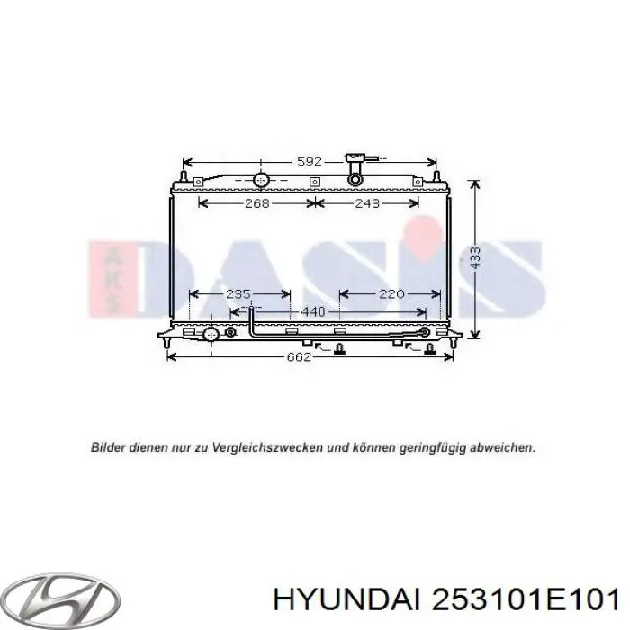 253101E101 Hyundai/Kia Radiador de esfriamento de motor