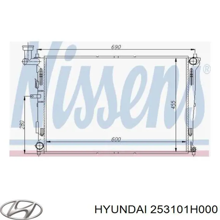 253101H000 Hyundai/Kia Radiador de esfriamento de motor