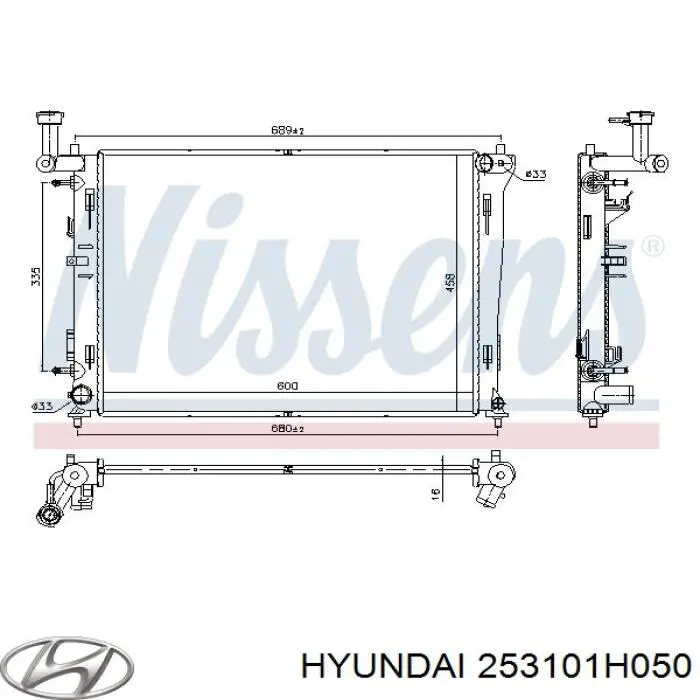 Radiador de esfriamento de motor Hyundai/Kia 253101H050 preço, a partir de 107,23 USD