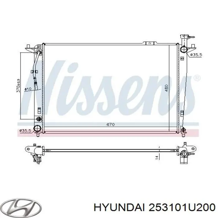 Radiador de esfriamento de motor Hyundai/Kia 253101U200 preço, a partir de 115,08 USD