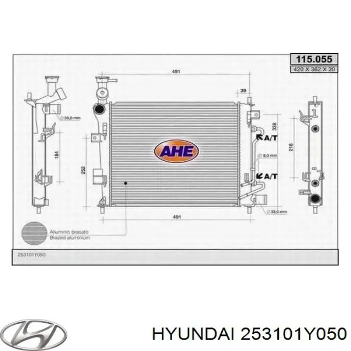 Compre 253101Y050 Hyundai/Kia Radiador de esfriamento de motor