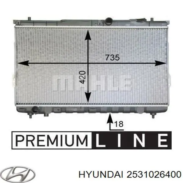 Compre 2531026400 Hyundai/Kia Radiador de esfriamento de motor