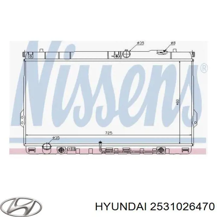 Compre 2531026470 Hyundai/Kia Radiador de esfriamento de motor