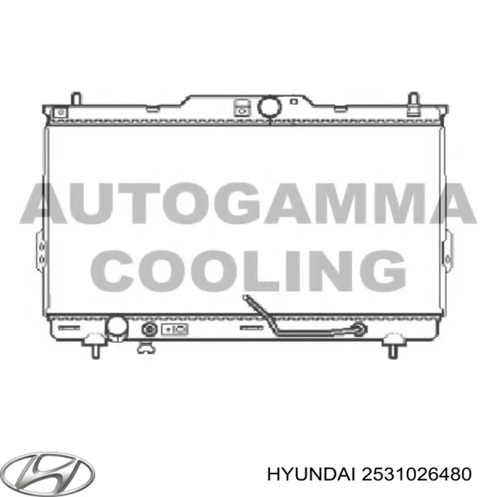 Radiador de esfriamento de motor Hyundai/Kia 2531026480 preço, a partir de 149,84 USD