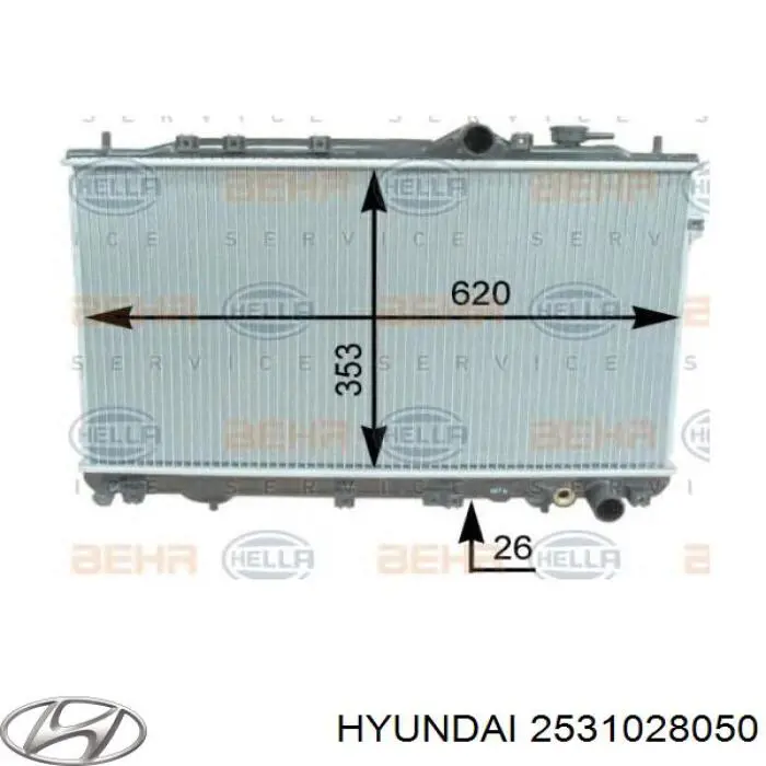 Compre 2531028050 Hyundai/Kia Radiador de esfriamento de motor