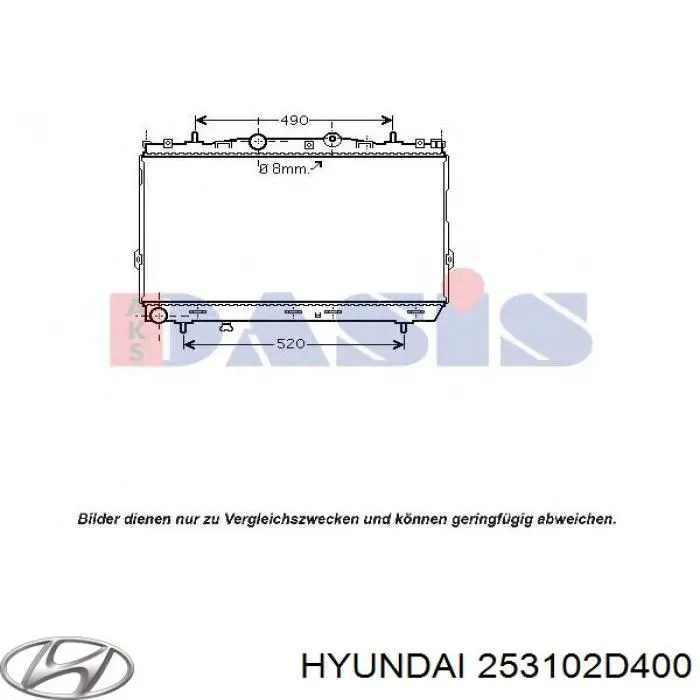 253102D400 Hyundai/Kia Radiador de esfriamento de motor