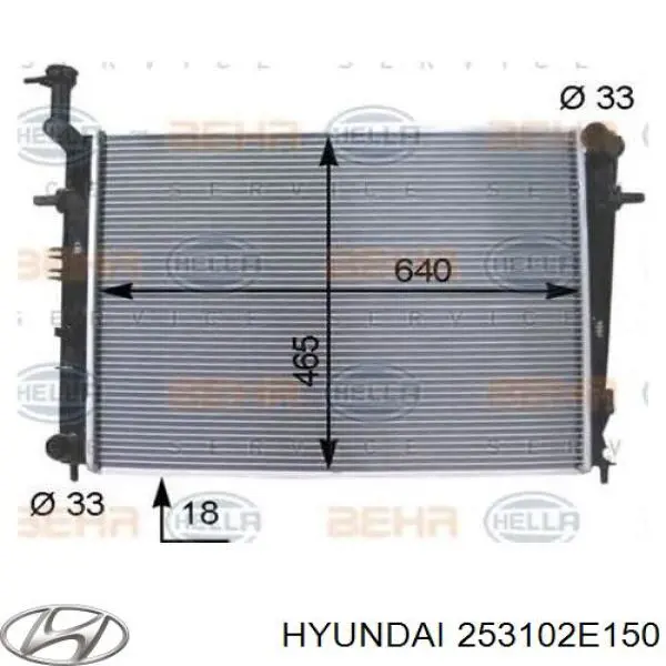 253102E150 Hyundai/Kia Radiador de esfriamento de motor