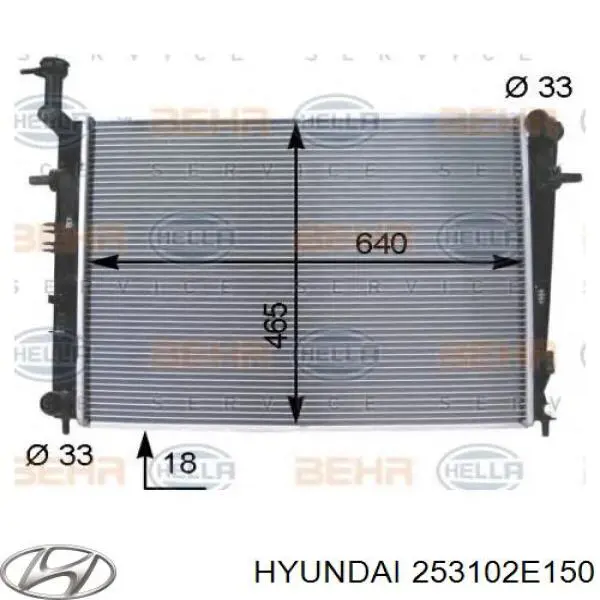 Radiador de esfriamento de motor Hyundai/Kia 253102E150 preço, a partir de 138,94 USD