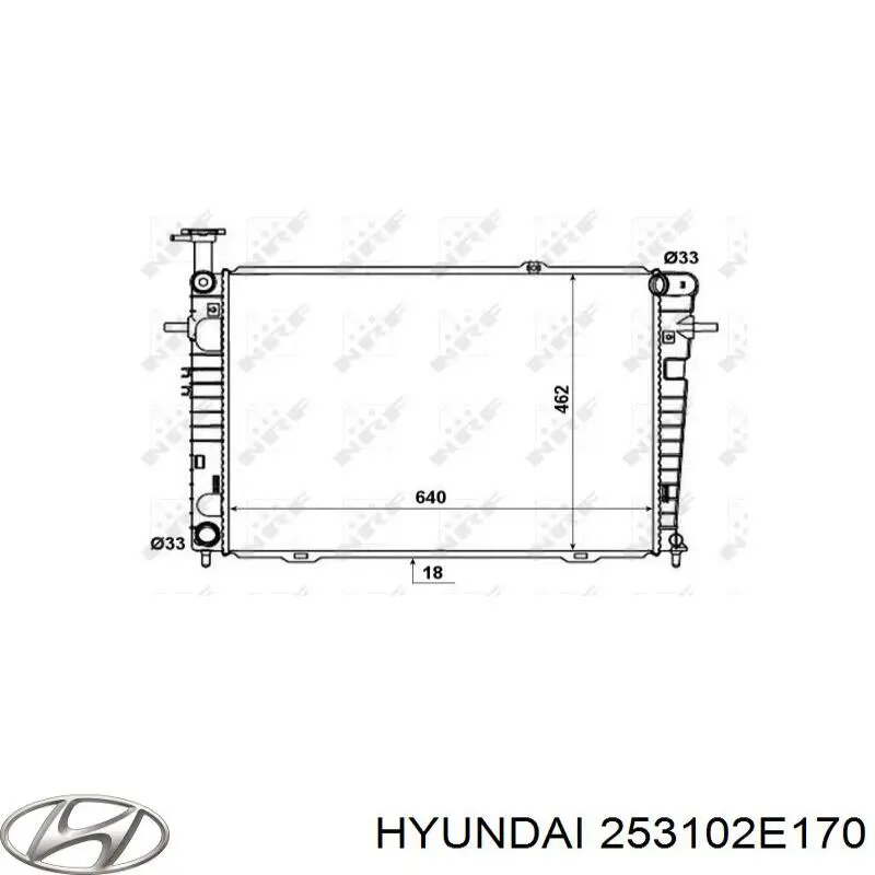 253102E170 Hyundai/Kia Radiador de esfriamento de motor