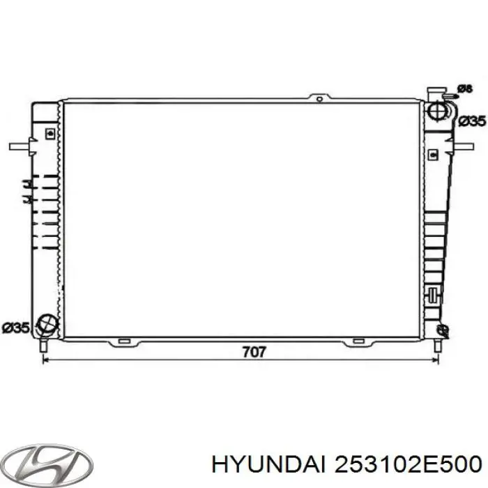 253102E500 Hyundai/Kia Radiador de esfriamento de motor