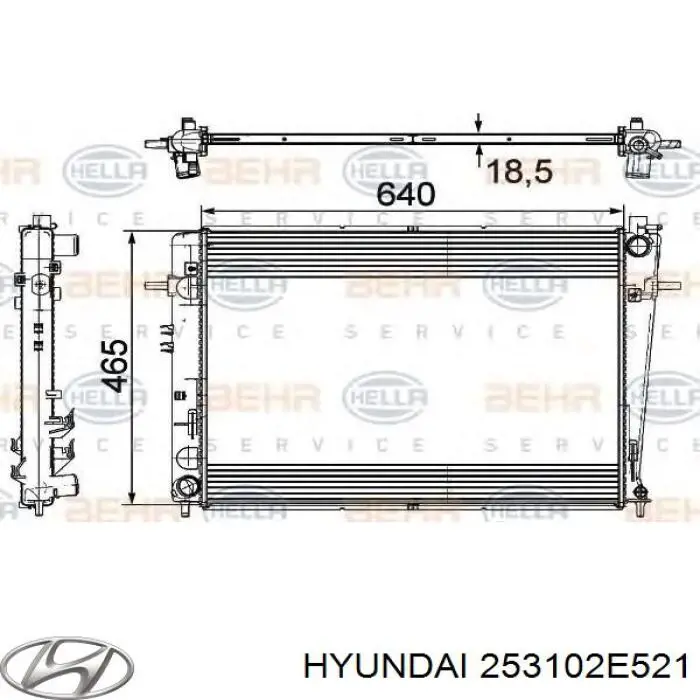 Compre 253102E521 Hyundai/Kia Radiador de esfriamento de motor