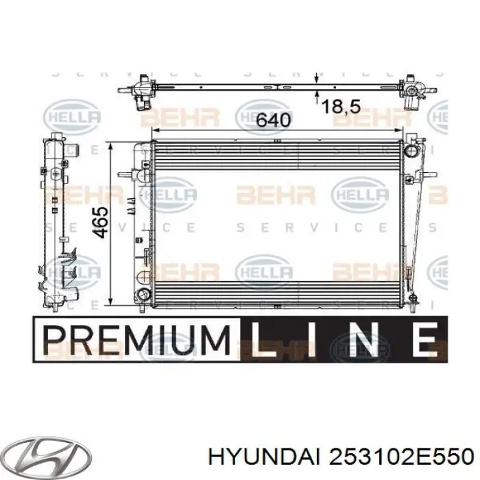 253102E550 Hyundai/Kia Radiador de esfriamento de motor