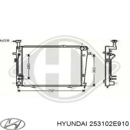 Radiador de esfriamento de motor 253102E910 Hyundai/Kia