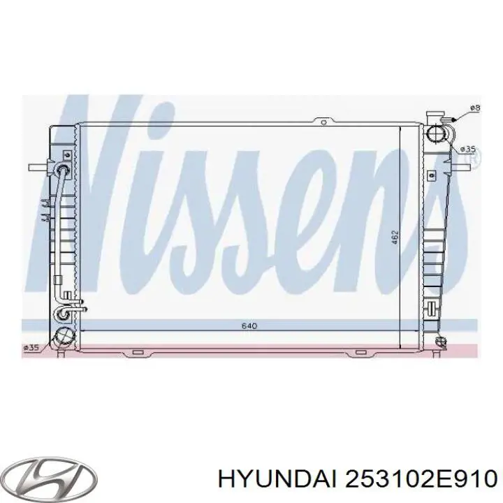 Radiador de esfriamento de motor Hyundai/Kia 253102E910