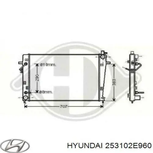 253102E960 Hyundai/Kia Radiador de esfriamento de motor