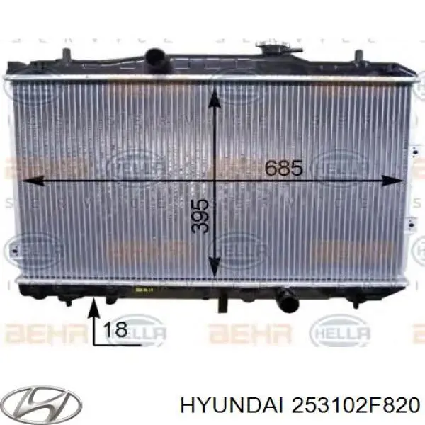 Radiador de esfriamento de motor 253102F820 Hyundai/Kia
