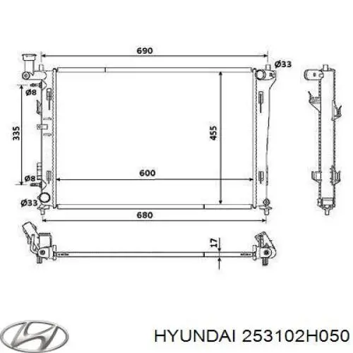 Radiador de esfriamento de motor Hyundai/Kia 253102H050 preço, a partir de 73,20 USD