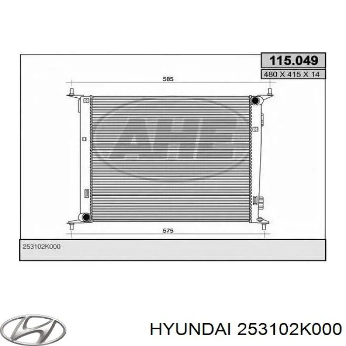 Compre 253102K000 Hyundai/Kia Radiador de esfriamento de motor