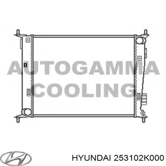 Radiador de esfriamento de motor 253102K000 Hyundai/Kia