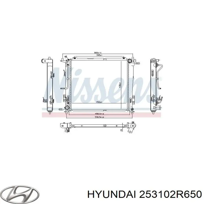253102R650 Hyundai/Kia Radiador de esfriamento de motor