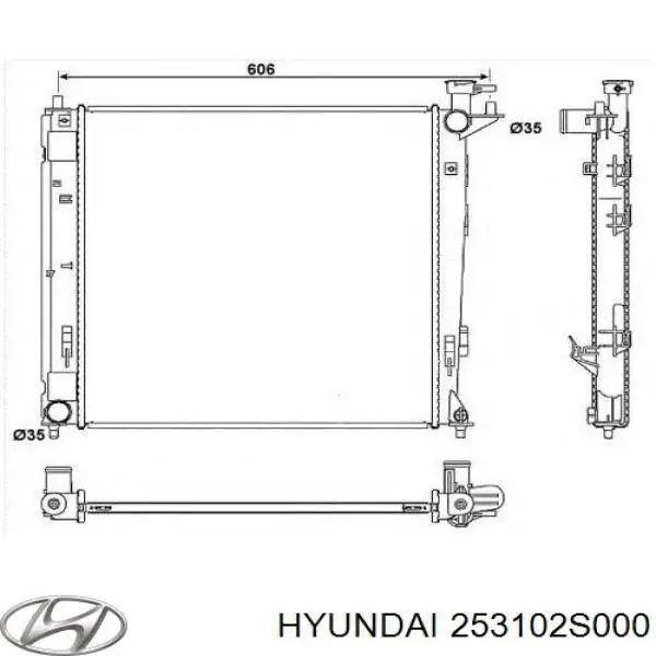 253102S000 Hyundai/Kia Radiador de esfriamento de motor