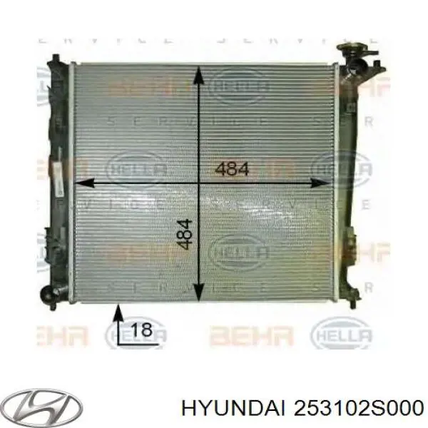 Radiador de esfriamento de motor 253102S000 Hyundai/Kia