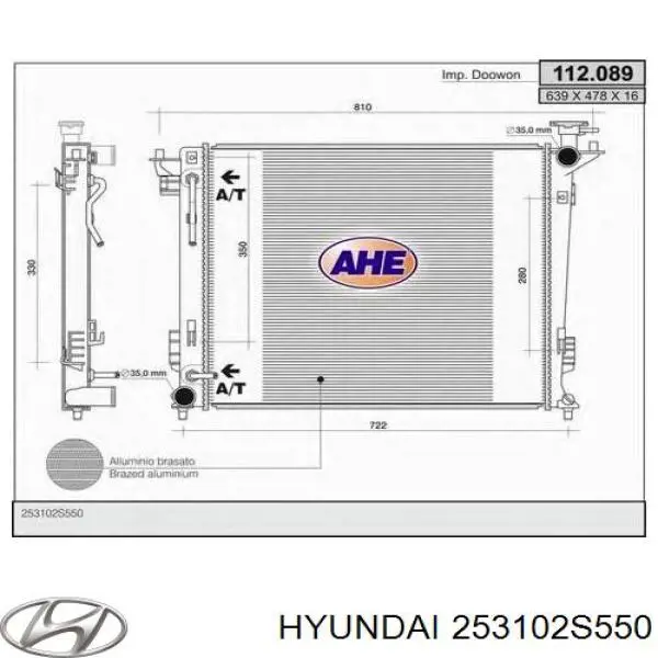 Compre 253102S550 Hyundai/Kia Radiador de esfriamento de motor