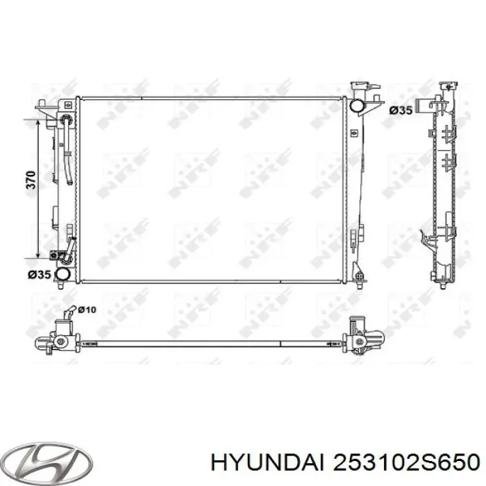 253102S650 Hyundai/Kia Radiador de esfriamento de motor