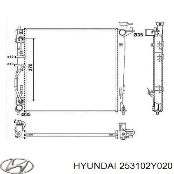 Radiador de esfriamento de motor 253102Y020 Hyundai/Kia