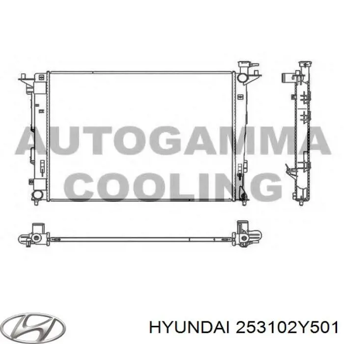 Radiador de esfriamento de motor Hyundai/Kia 253102Y501 preço, a partir de 129,40 USD