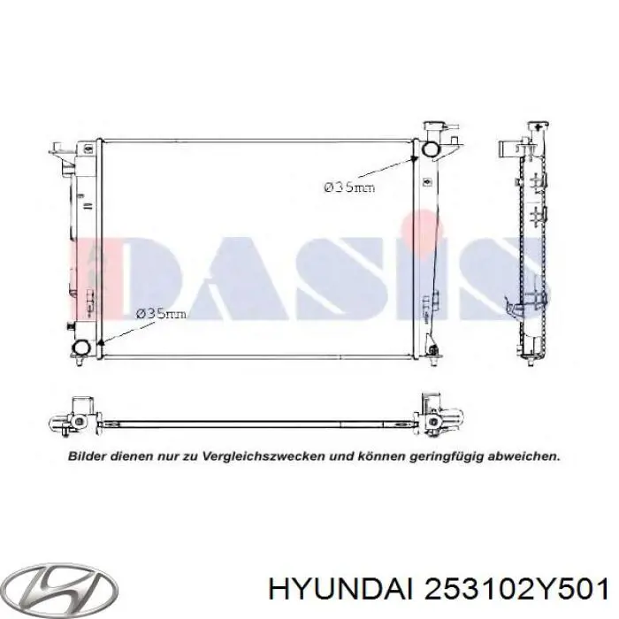 Compre 253102Y501 Hyundai/Kia Radiador de esfriamento de motor
