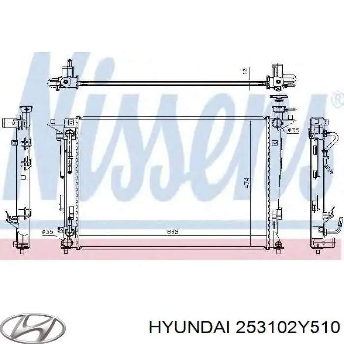 Compre 253102Y510 Hyundai/Kia Radiador de esfriamento de motor