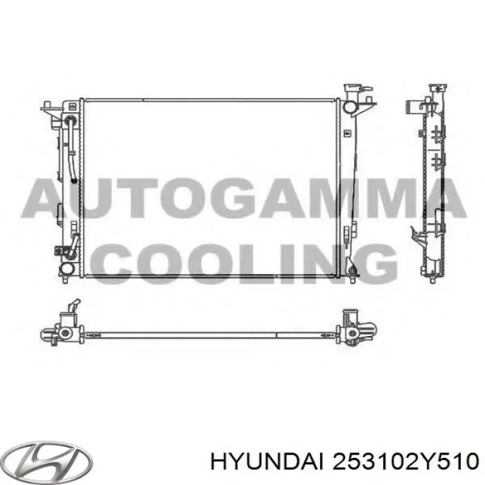 Compre 253102Y510 Hyundai/Kia Radiador de esfriamento de motor