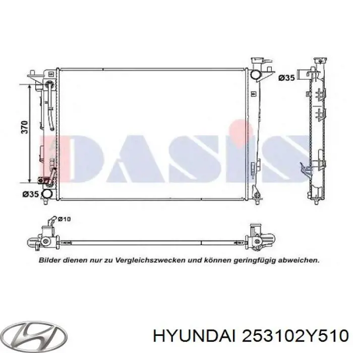 253102Y510 Hyundai/Kia Radiador de esfriamento de motor