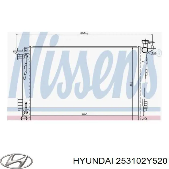 253102Y520 Hyundai/Kia Radiador de esfriamento de motor