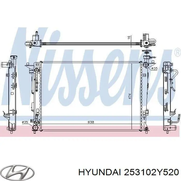 Radiador de esfriamento de motor Hyundai/Kia 253102Y520 preço, a partir de 129,80 USD