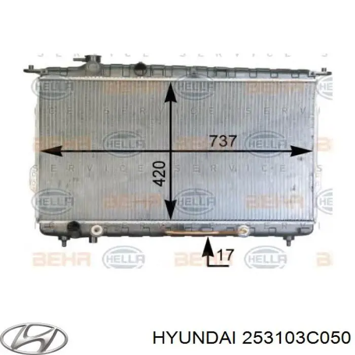 253103C050 Hyundai/Kia Radiador de esfriamento de motor