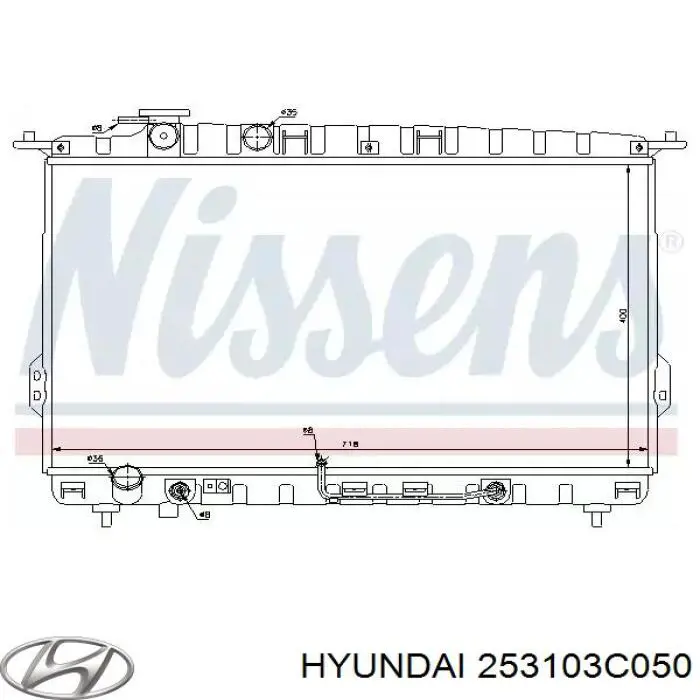 Radiador de esfriamento de motor 253103C050 Hyundai/Kia