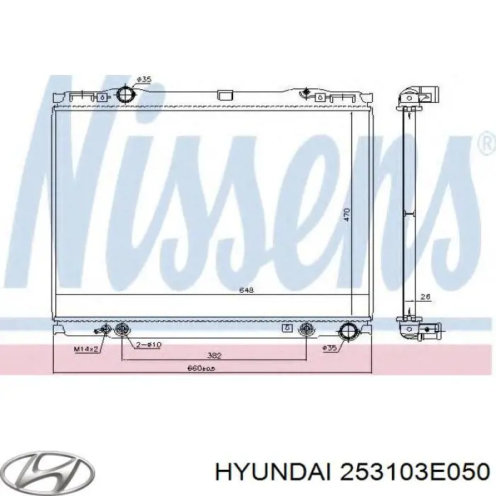 Compre 253103E050 Hyundai/Kia Radiador de esfriamento de motor