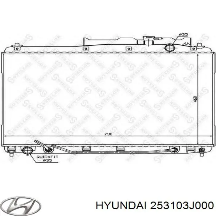 Radiador de esfriamento de motor Hyundai/Kia 253103J000