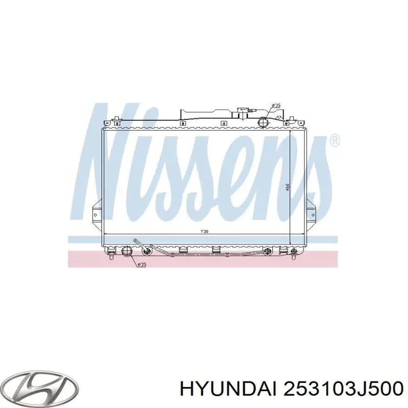 Radiador de esfriamento de motor 253103J500 Hyundai/Kia