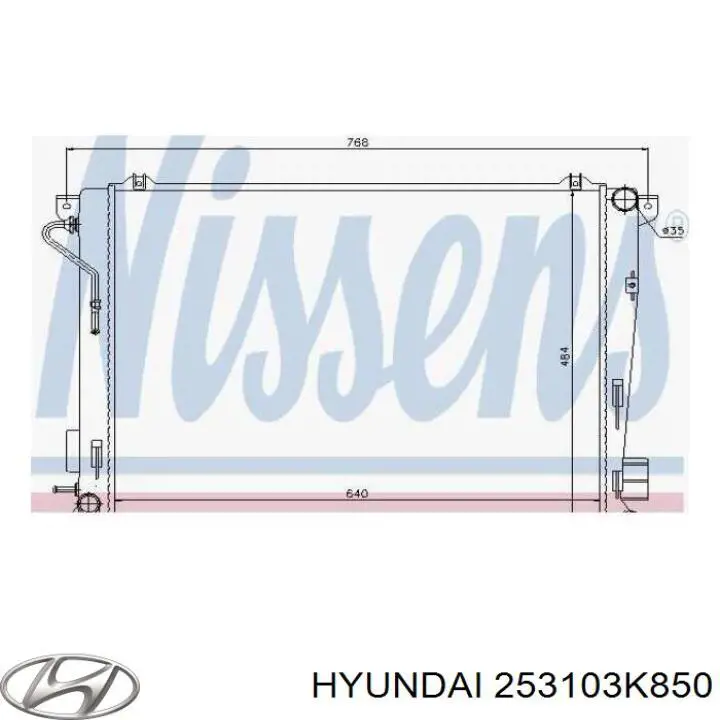 253103K850 Hyundai/Kia Radiador de esfriamento de motor