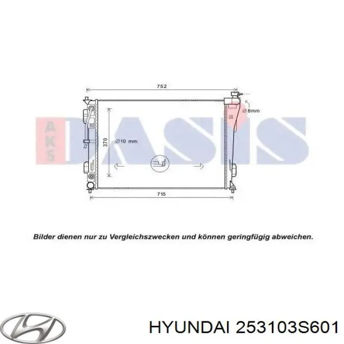 253103S601 Hyundai/Kia Radiador de esfriamento de motor