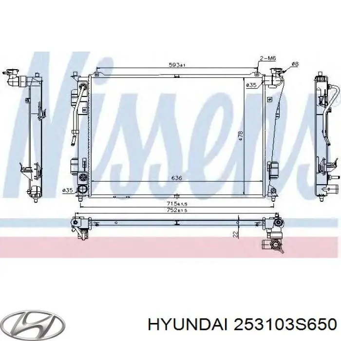 Radiador de esfriamento de motor Hyundai/Kia 253103S650 preço, a partir de 116,80 USD