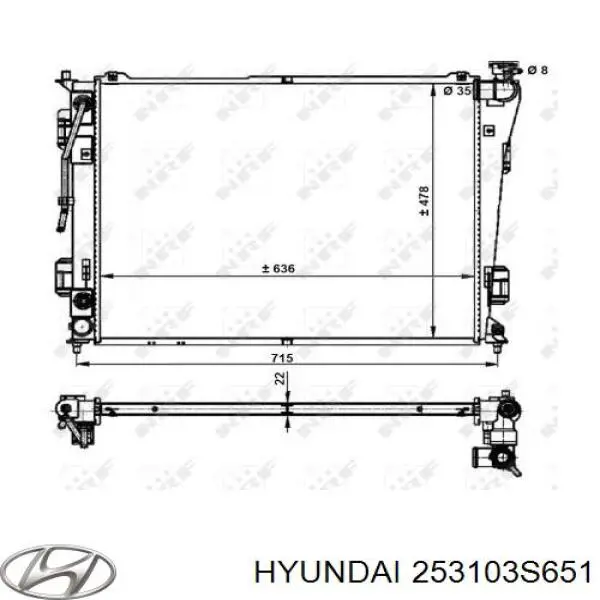 253103S651 Hyundai/Kia Radiador de esfriamento de motor