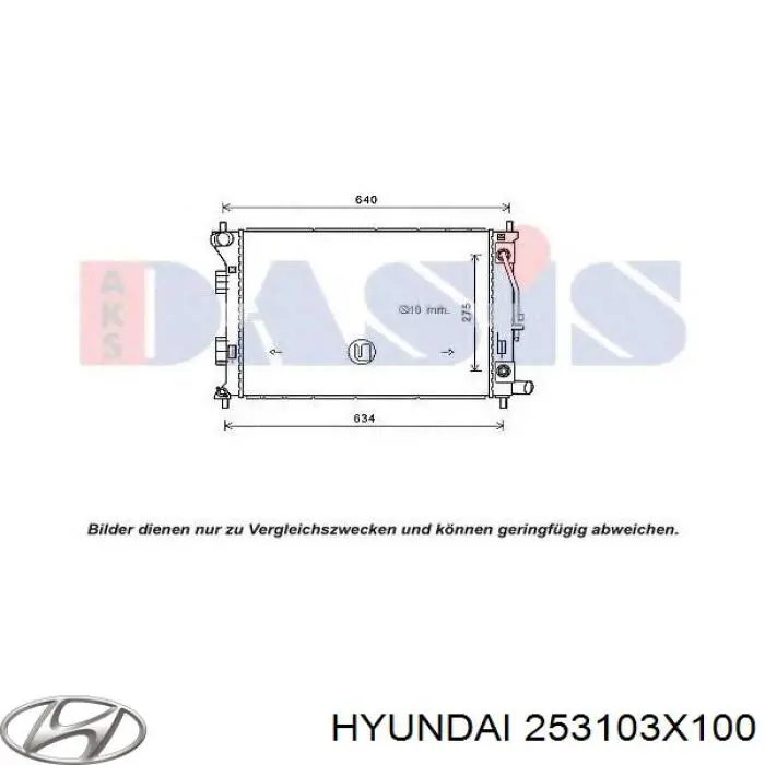 Radiador de esfriamento de motor Hyundai/Kia 253103X100 preço, a partir de 117,59 USD