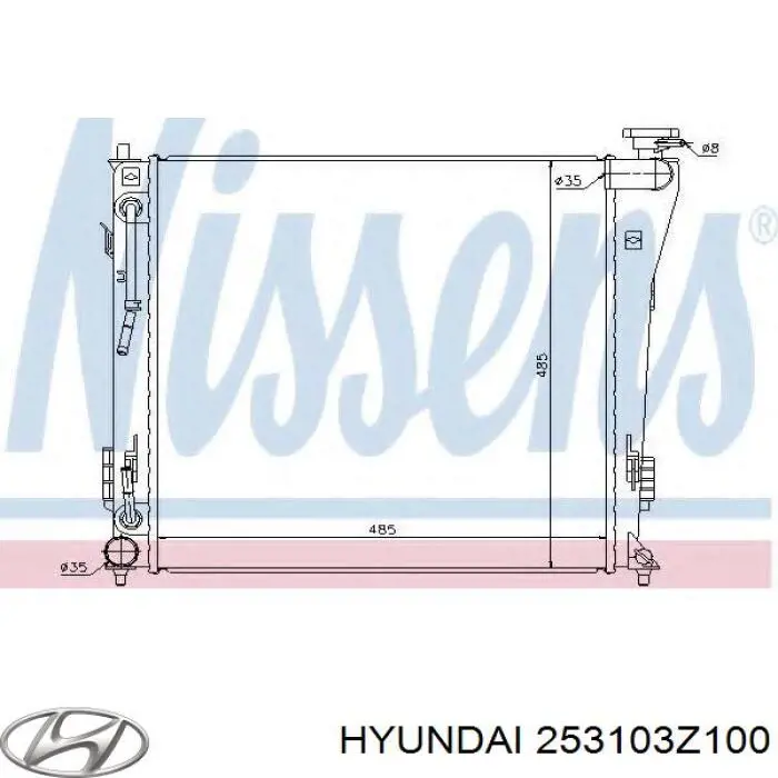 Compre 253103Z100 Hyundai/Kia Radiador de esfriamento de motor