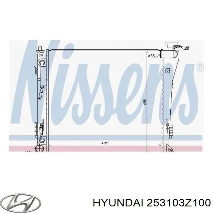 Radiador de esfriamento de motor 253103Z100 Hyundai/Kia