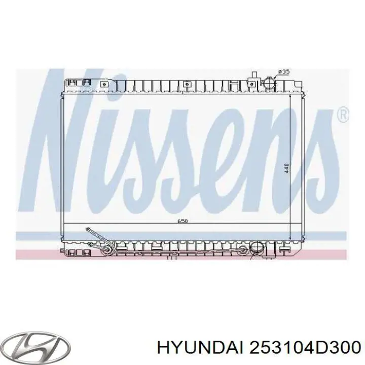253104D300 Hyundai/Kia Radiador de esfriamento de motor