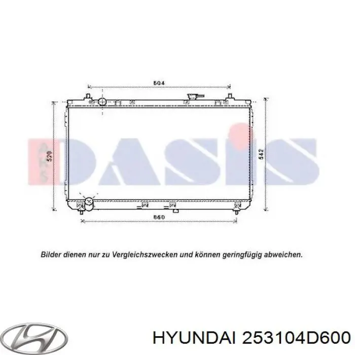 Compre 253104D600 Hyundai/Kia Radiador de esfriamento de motor